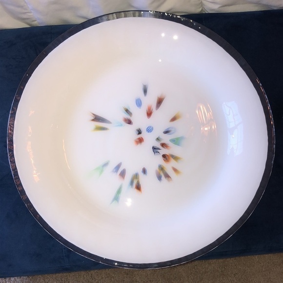 Decorative & Serving White Plate W/burst of colors - Picture 11 of 14
